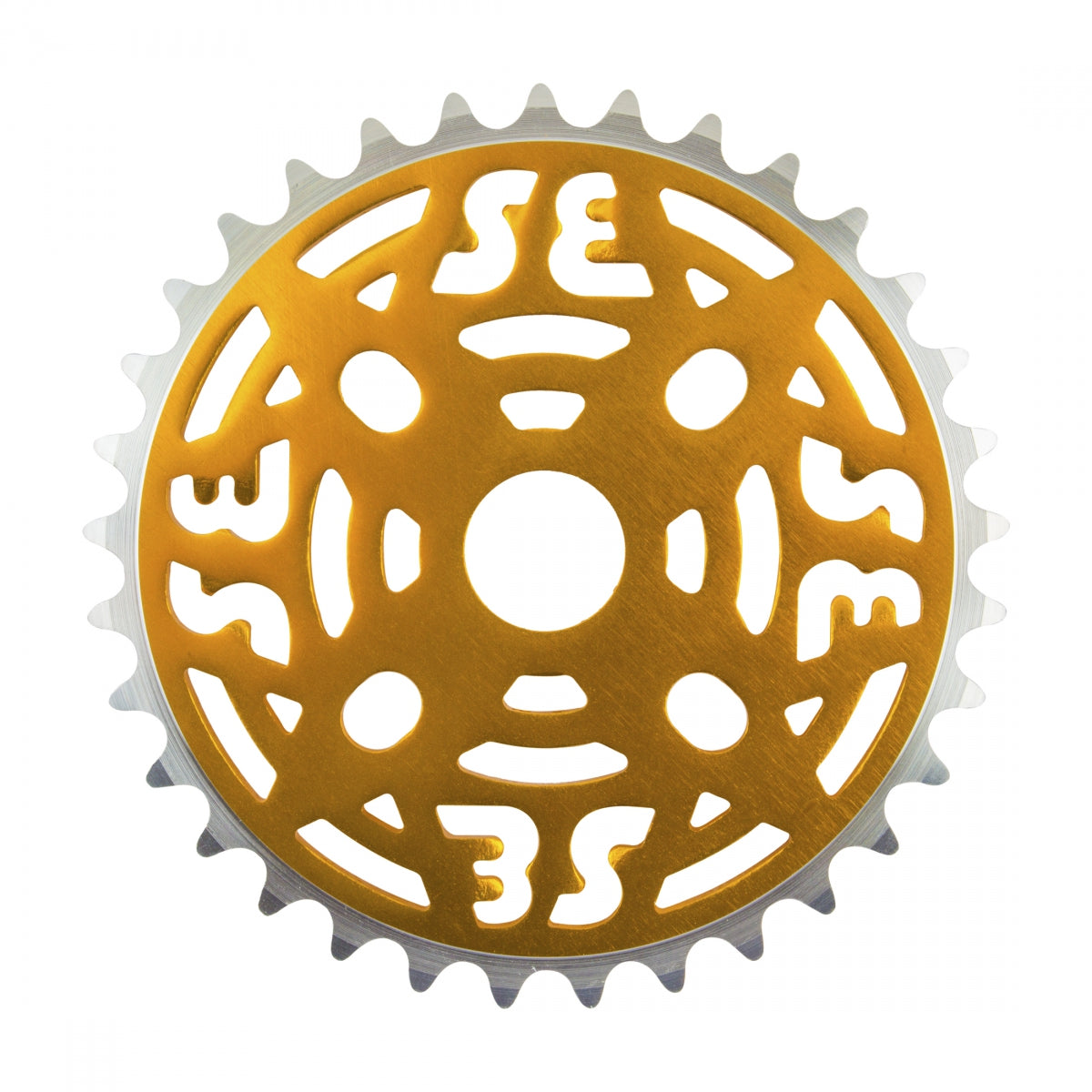 SE Bikes One Piece Chainring 33t 1pc 1/2in x 1/8in Steel Gold BMX Bike