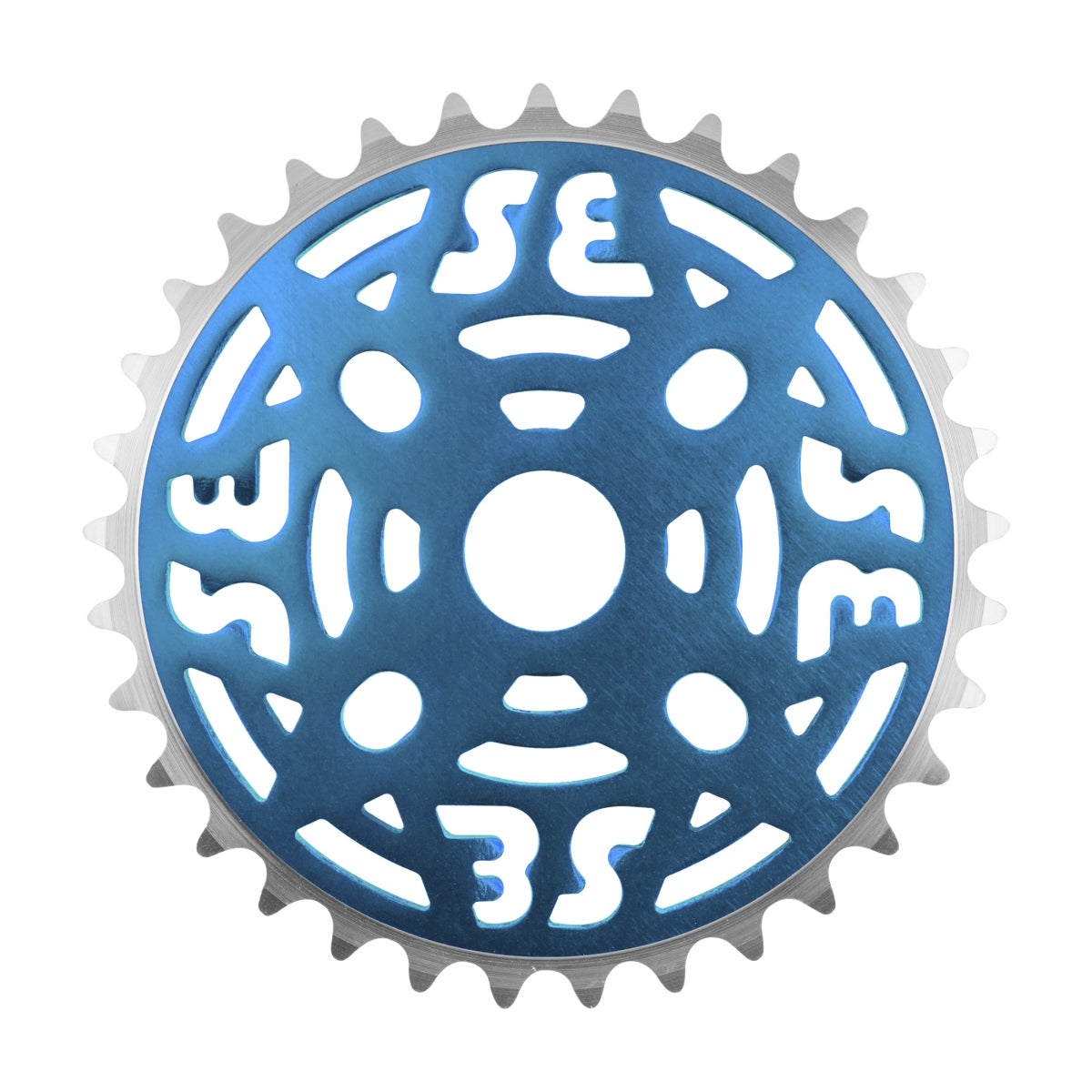 SE Bikes One Piece Chainring 33T 1pc 1/2in x 1/8in Aluminum Anodized Blue