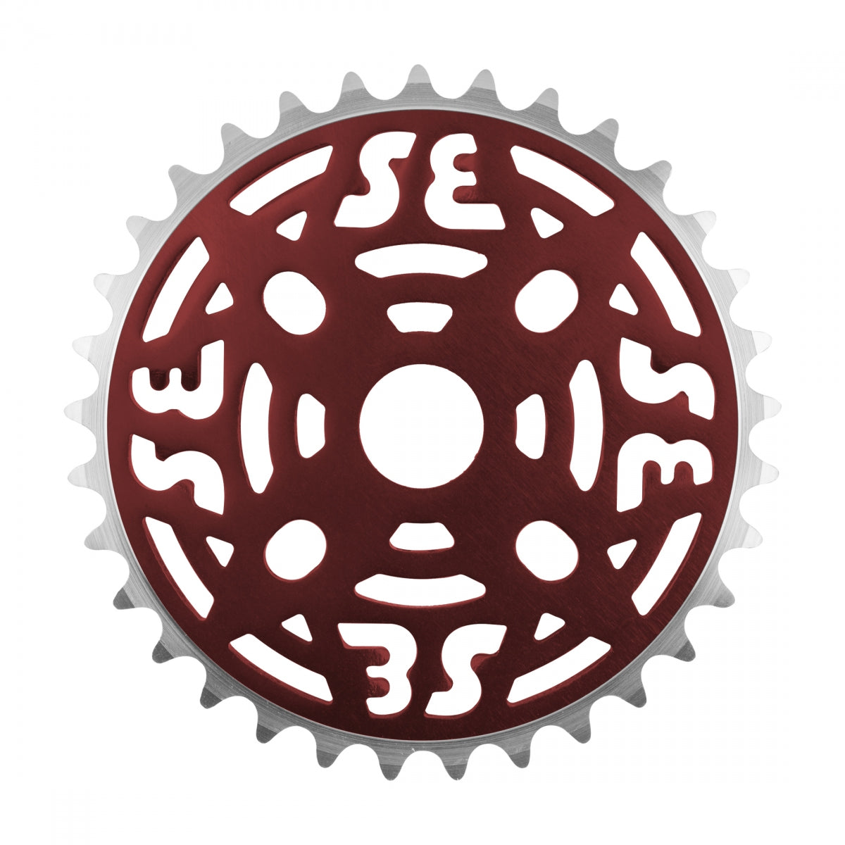 SE Bikes One Piece Chainring 33t 1pc 1/2in x 1/8in Aluminum Anodized Red