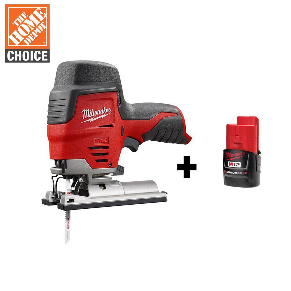 M12 12-Volt Lithium-Ion Cordless Jig Saw W/ Free M12 2.0Ah Battery