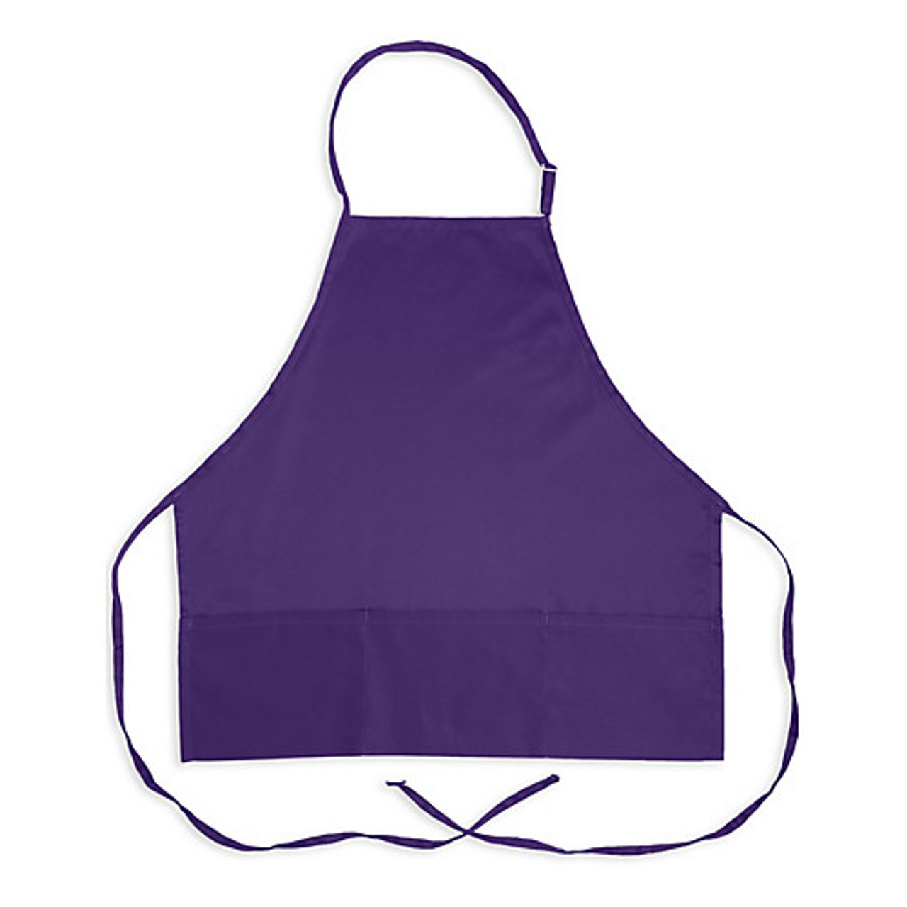 1040PUR - KNG - 3 Pocket Adjustable Purple Bib Apron