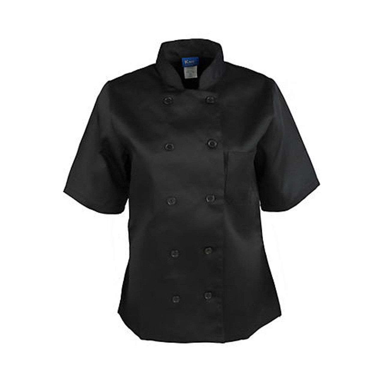 1875XS - KNG - XS Women's Black Short Sleeve Chef Coat