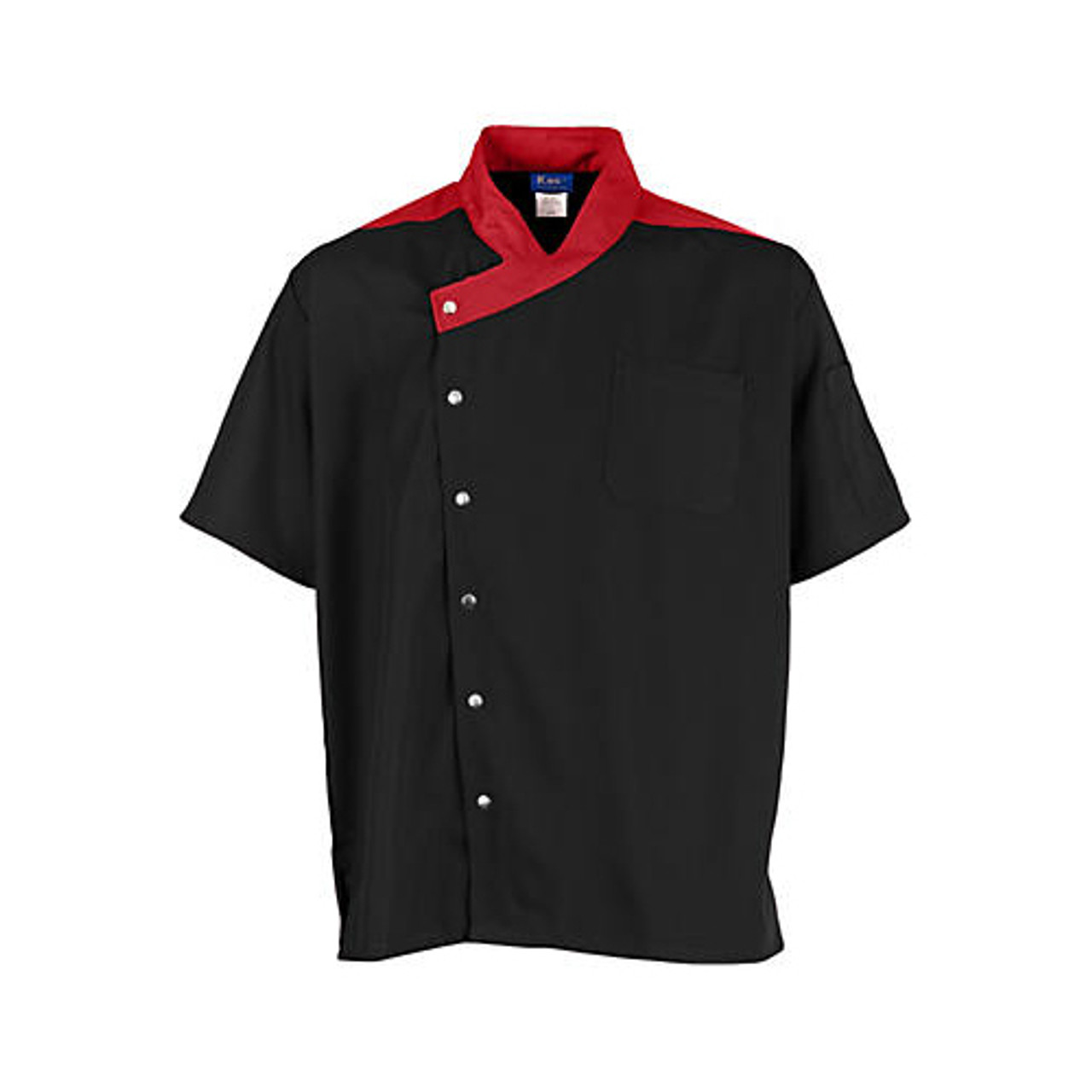 2779BKRDM - KNG - M Lightweight Uptown Black and Red Chef Coat