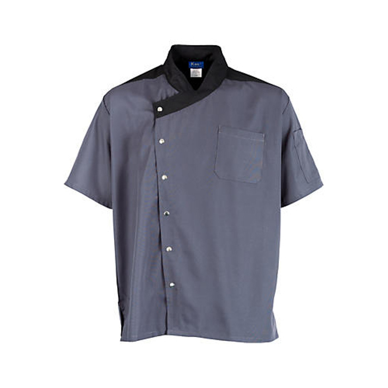 2779SLBKS - KNG - Sm Lightweight Uptown Slate and Black Chef Coat