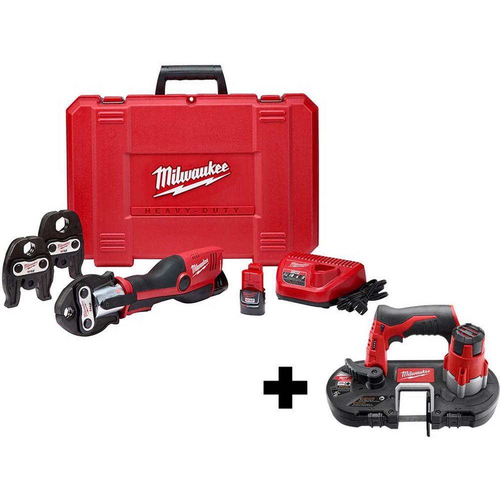 M12 12-Volt Lithium-Ion Force Logic Cordless Press Tool Kit with M12 Bandsaw