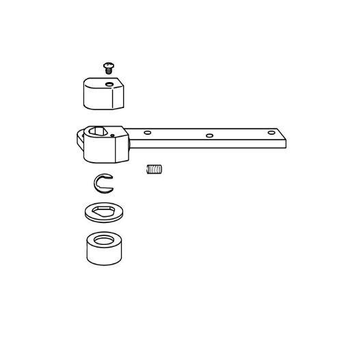 Rixson 252050 27 Series 3/4" Offset Bottom Arm Package, Satin Chrome