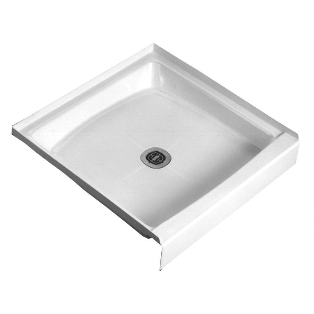 Cascade 34-1/4 in. x 34-1/4 in. Single Threshold Shower Floor in White