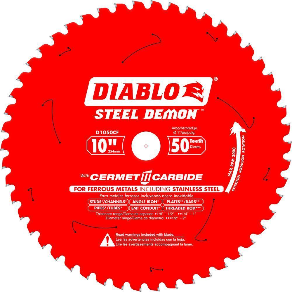 10 in. x 50-Tooth Steel Demon Cermet II Carbide Blade for Ferrous Metals and Stainless Steel