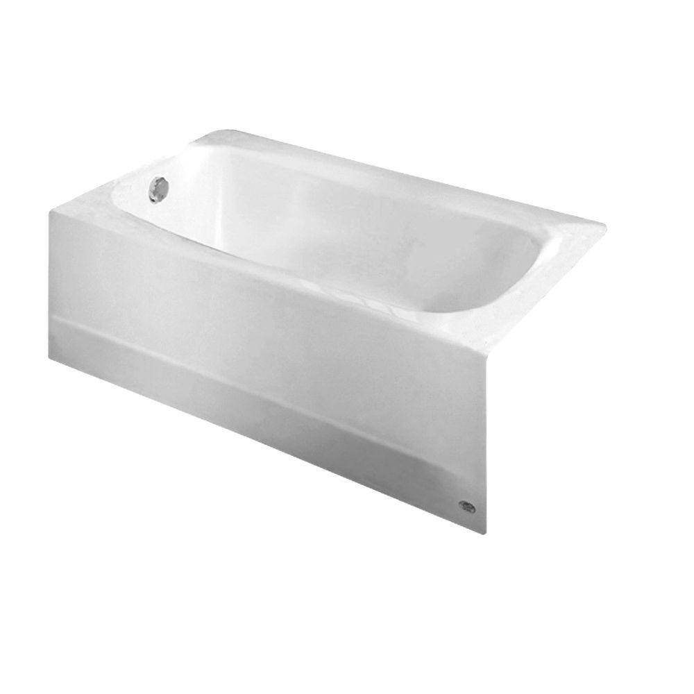 Cambridge 60 in. Left Drain Rectangular Apron Front Bathtub in White