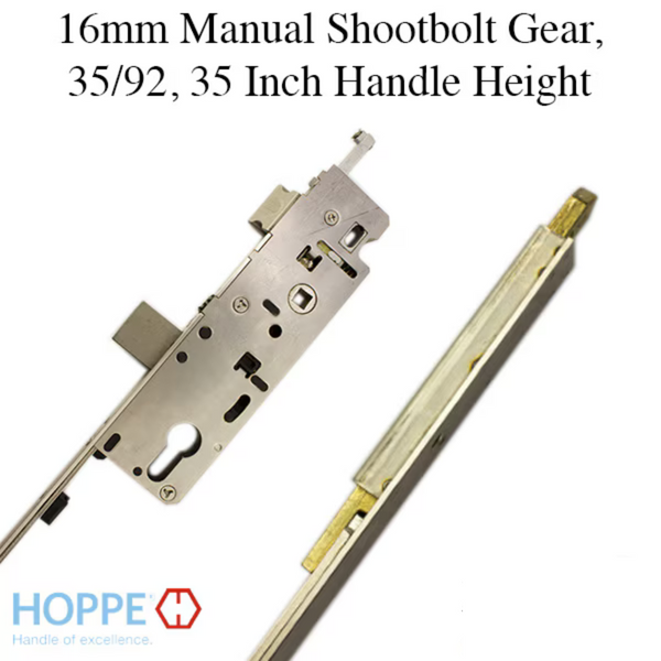 Hoppe Multipoint 16mm Manual Shootbolt Gear, 35/92, 35 Inch Handle Height