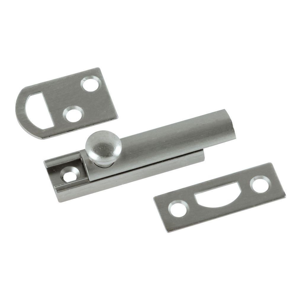 2 in. Satin Nickel Solid Brass Slide Door Bolt