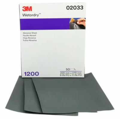 3M 9" X 11" 1200+Grit Wetordry Abrasive Sheet 401Q (2033)