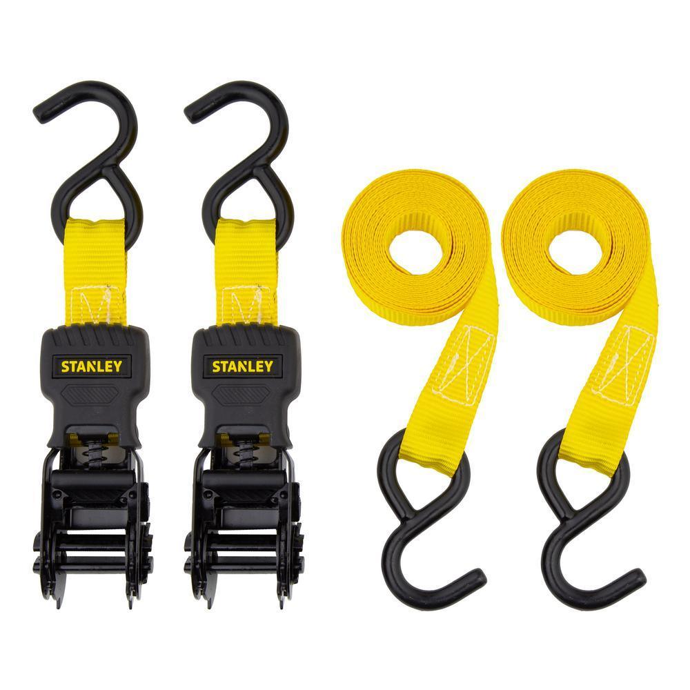 10 ft. x 1 in. Ratchet Straps Tie-Down, 500 lbs. Working Load Limit (2-Pack)