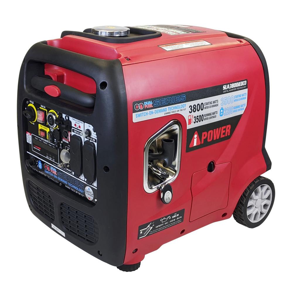 A-iPower 3,800-Watt Wireless Remote Start Dual Fuel Powered Inverter Generator
