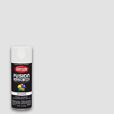 Krylon Fusion K02764007 All-In-1 Spray Paint for Indoor/Outdoor Use, Matte White