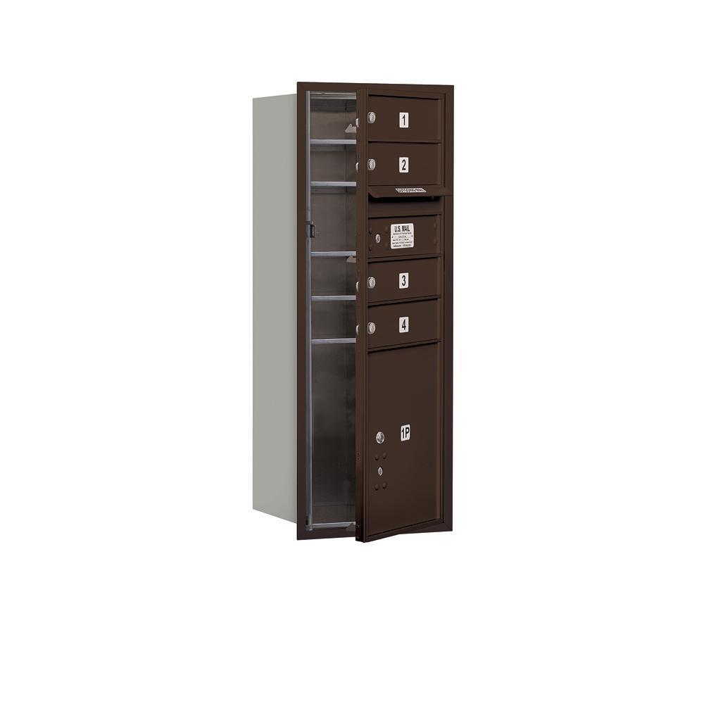 3700 Horizontal Series 4-Compartment with 1-Parcel Locker Recessed Mount Mailbox