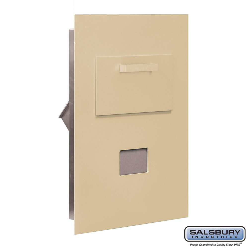 Collection Unit for 5-Door High 4B+ Mailbox Units - Sandstone - Rear Loading - USPS Access