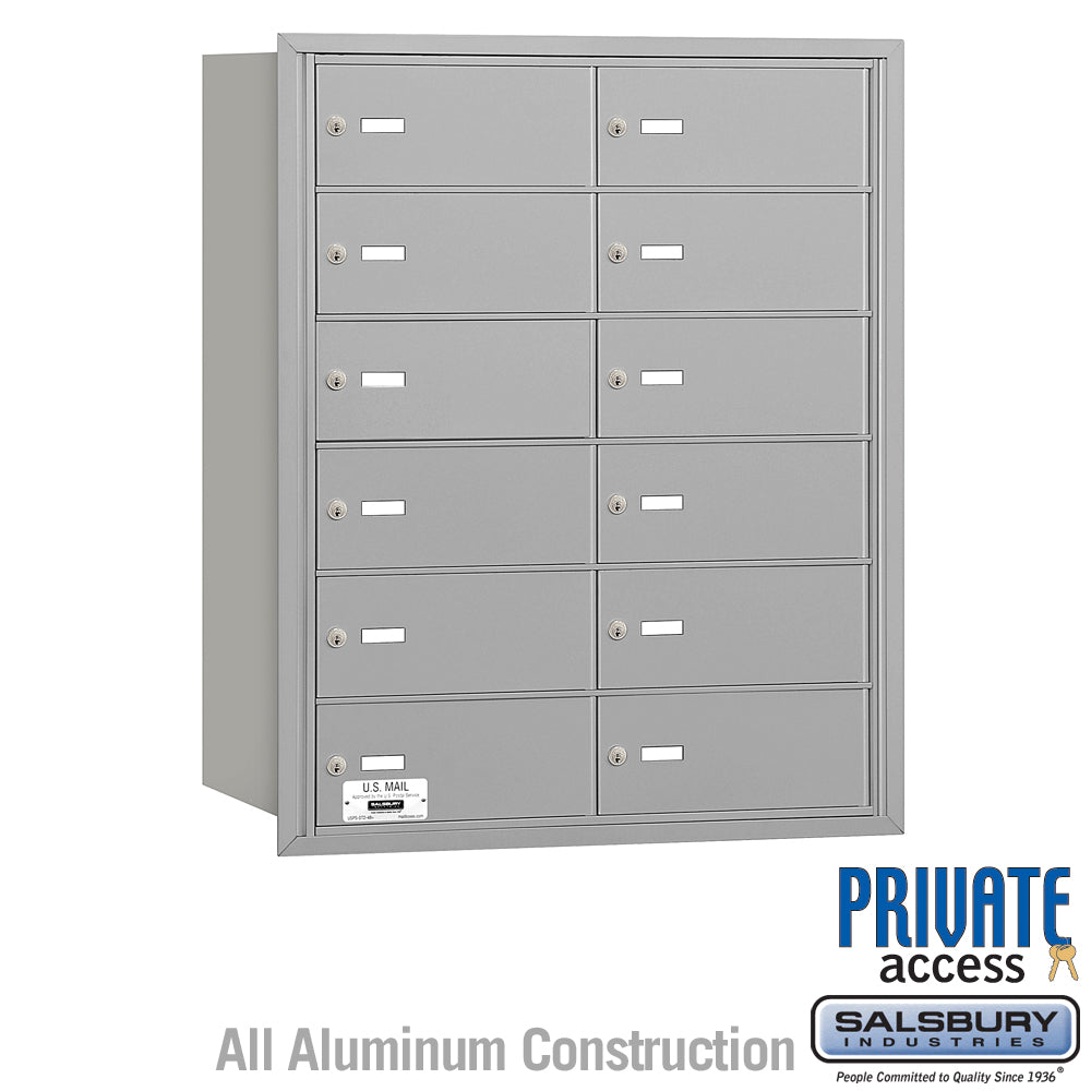 4B+ Horizontal Mailbox with 12 B-Sized Doors, Rear Loading, Private Access