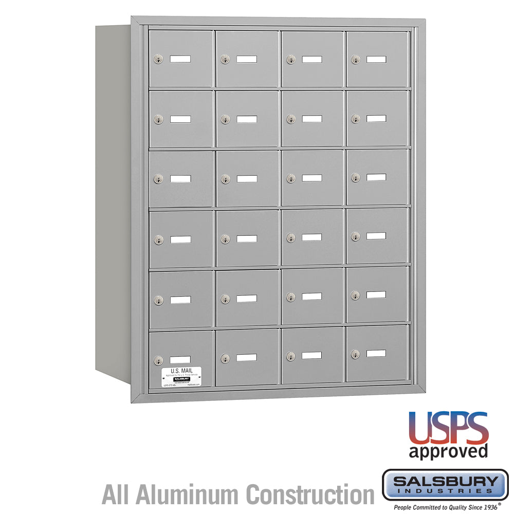 24-Door Rear-Loading Aluminum Mailbox with USPS Approval