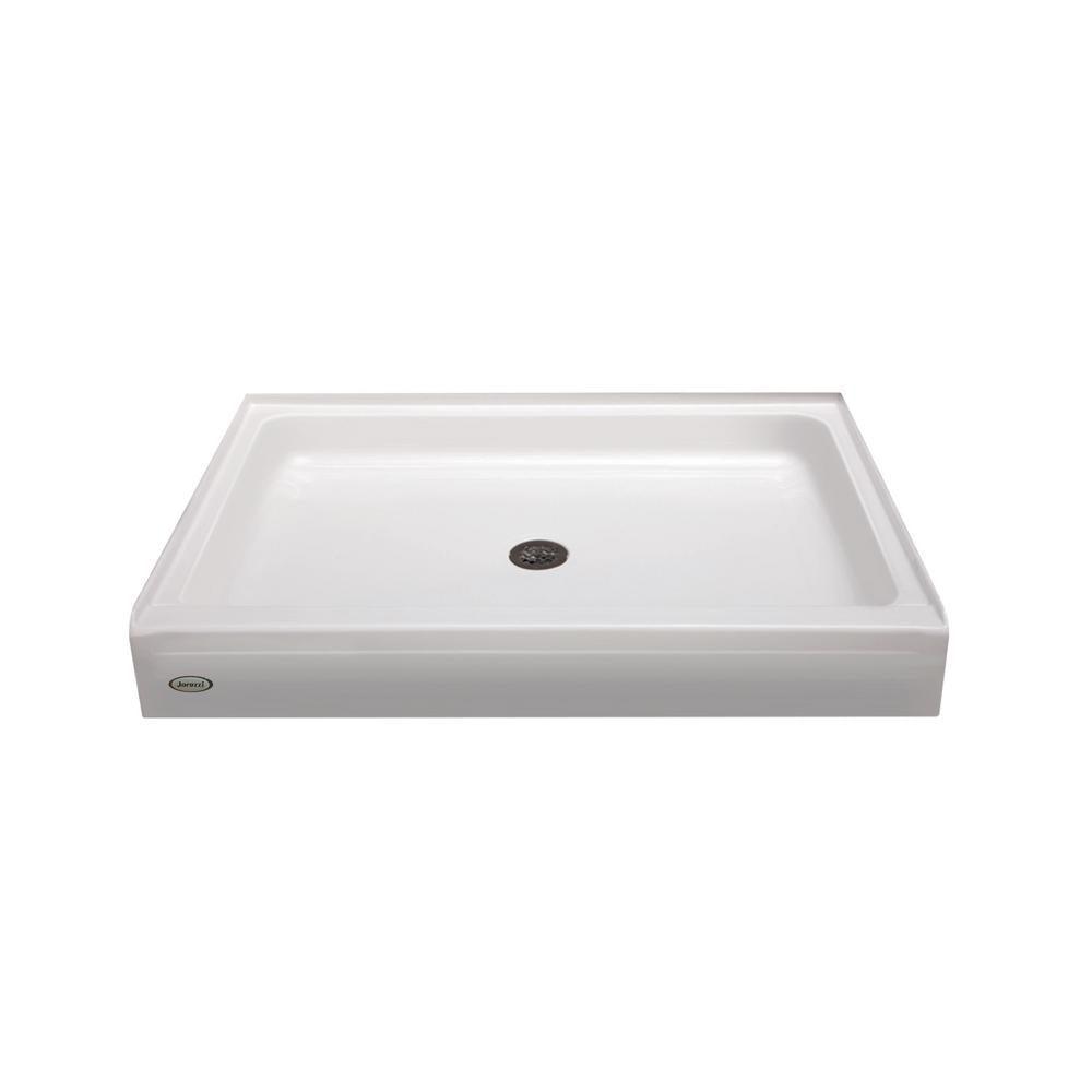60 in. x 42 in. Center Drain 6 in. Shower Base in White