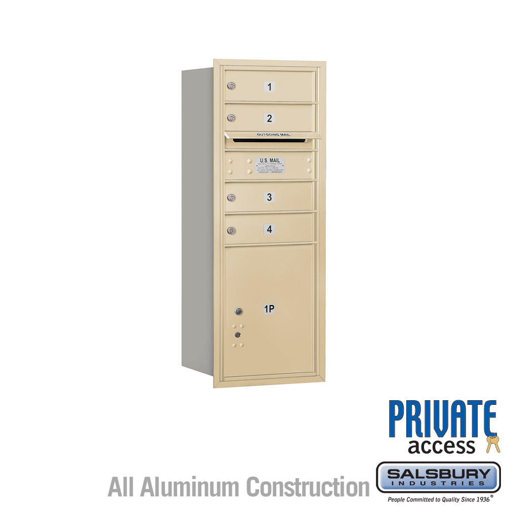 10-Door High Recessed Mounted Mailbox with Parcel Locker - Sandstone