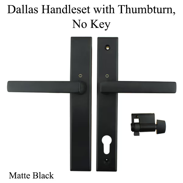 Dallas Contemporary Lever Handle, Inactive, Nonkeyed with Thumbturn, Matte Black, 3870360