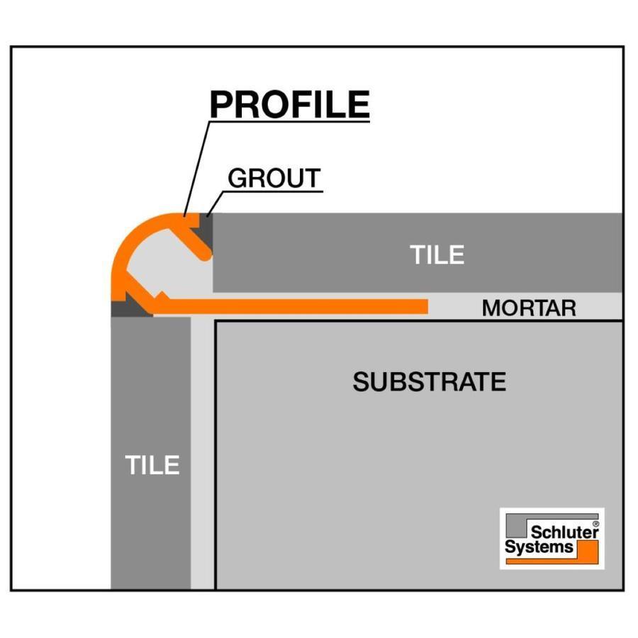 Schluter Systems Rondec 0.5-in W x 98.5-in L Black Color-Coated Aluminum Tile Edge Trim