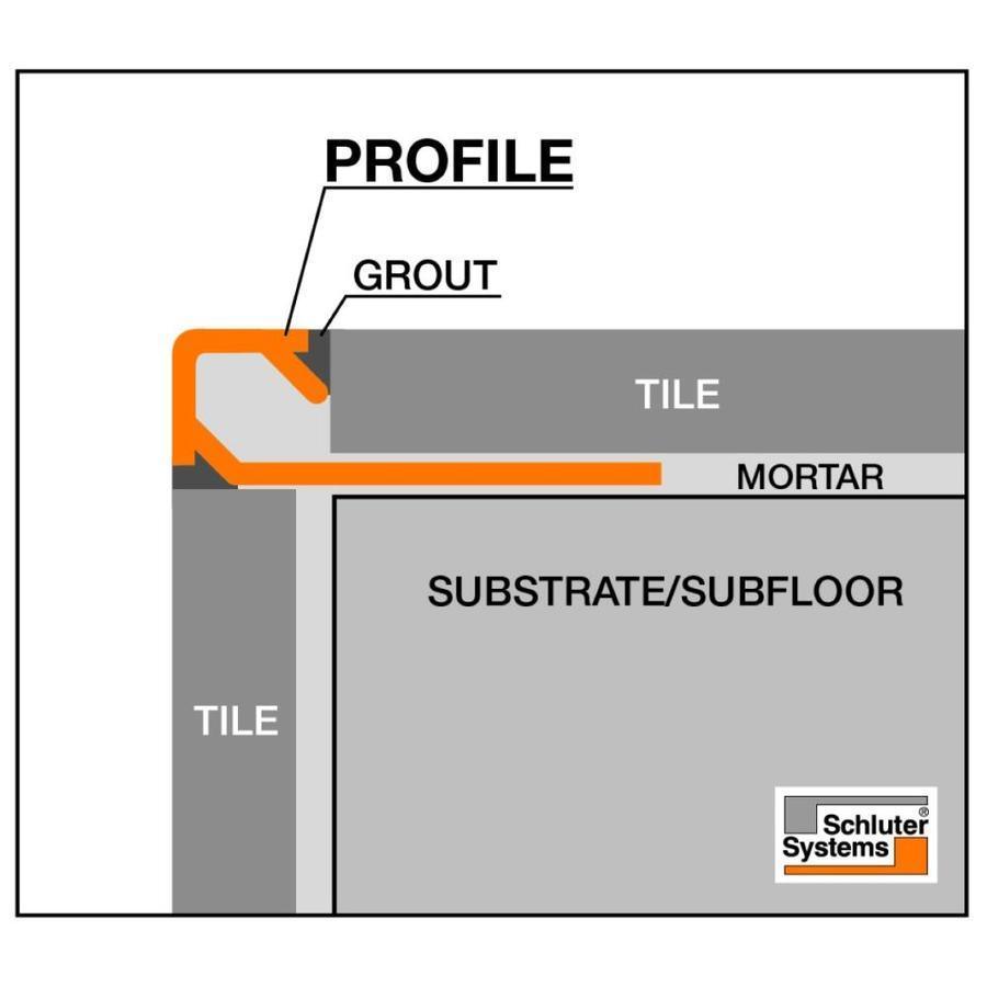 Schluter Systems Quadec 0.25-in W x 98.5-in L Black Brown Color-Coated Aluminum Tile Edge Trim