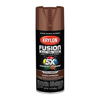 Krylon Fusion K02707007 All-In-1 Spray Paint for In/Outdoor Gloss Espresso Brown
