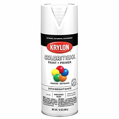Colormaxx K05558007 Spray Paint and Primer for Indoor/Outdoor Satin Bright White
