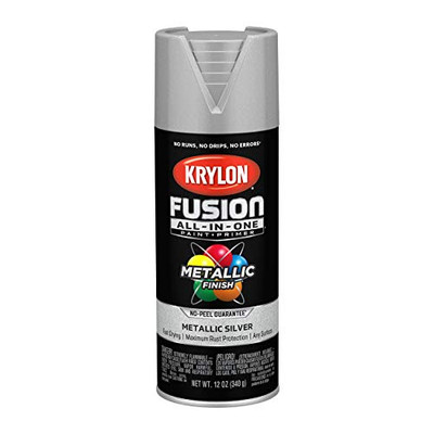 Krylon Fusion K02773007 All-In-1 Spray Paint for In/Outdoor Metallic Silver 12oz