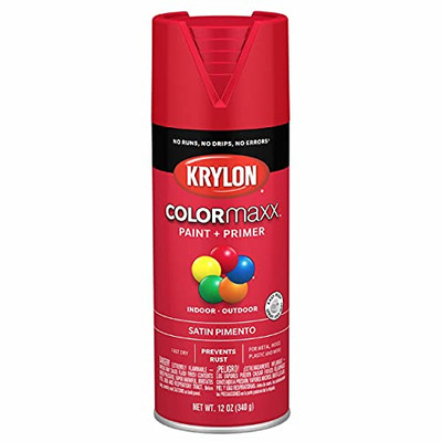 Krylon Fusion K05574007 Pimento, Satin-12 Ounce Aerosol Paint, (Pack of 1)