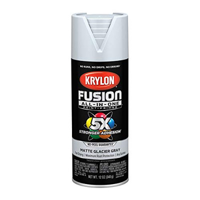 Krylon Fusion K02757007 All-In-1 Spray Paint for In/Outdoor Matte Glacier Gray
