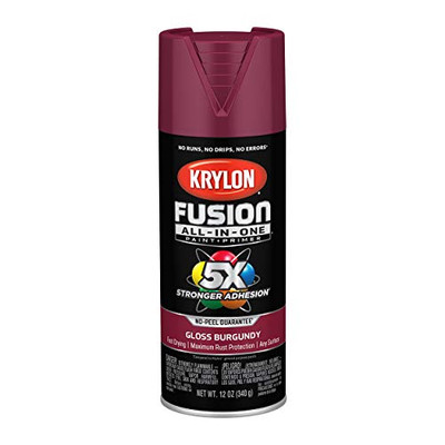 Krylon Fusion K02704007 All-In-1 Spray Paint for In/Outdoor Gloss Burgundy 12 Oz