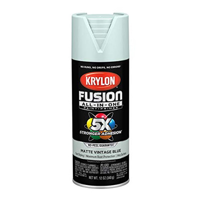 Krylon Fusion K02797007 All-In-1 Spray Paint for In/Outdoor, Matte Vintage Blue