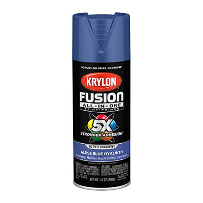 Krylon Fusion K02703007 All-In-1 Spray Paint for Indoor/Outdoor Use, Gloss Blue