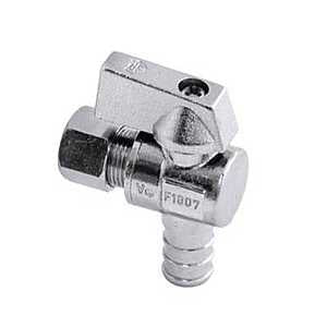 aqua-dynamic 1990-602 Stop Valve, 1/2 x 3/8 in Connection, PEX x Compression, 200 psi, Brass Body, 80 deg C Temperature