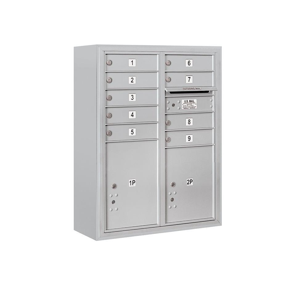 3800 Horizontal Series 9-Compartment with 2-Parcel Locker Surface Mount Mailbox