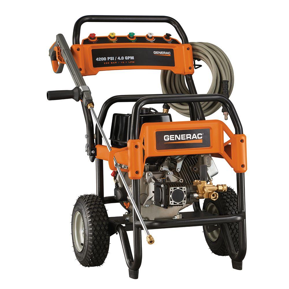 Generac 4,200 PSI 4.0 GPM OHV Engine Triplex Pump Gas Powered Pressure Washer