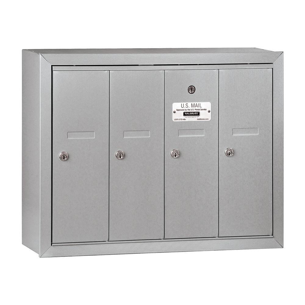 Aluminum Surface-Mounted USPS Access Vertical Mailbox with 4 Door