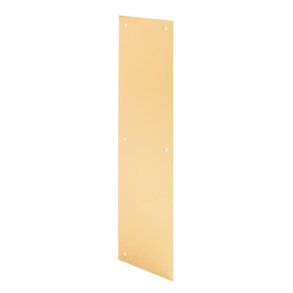 4 in. x 16 in. Polished Brass Push Plate