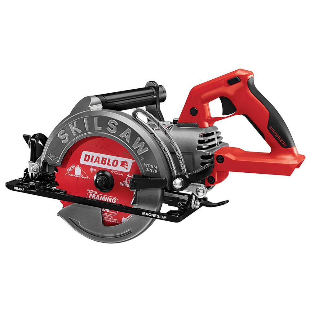 TRUEHVL 48-Volt Lithium-Ion Cordless 7-1/4 in. Worm Drive Saw with Diablo Blade (Tool-Only)