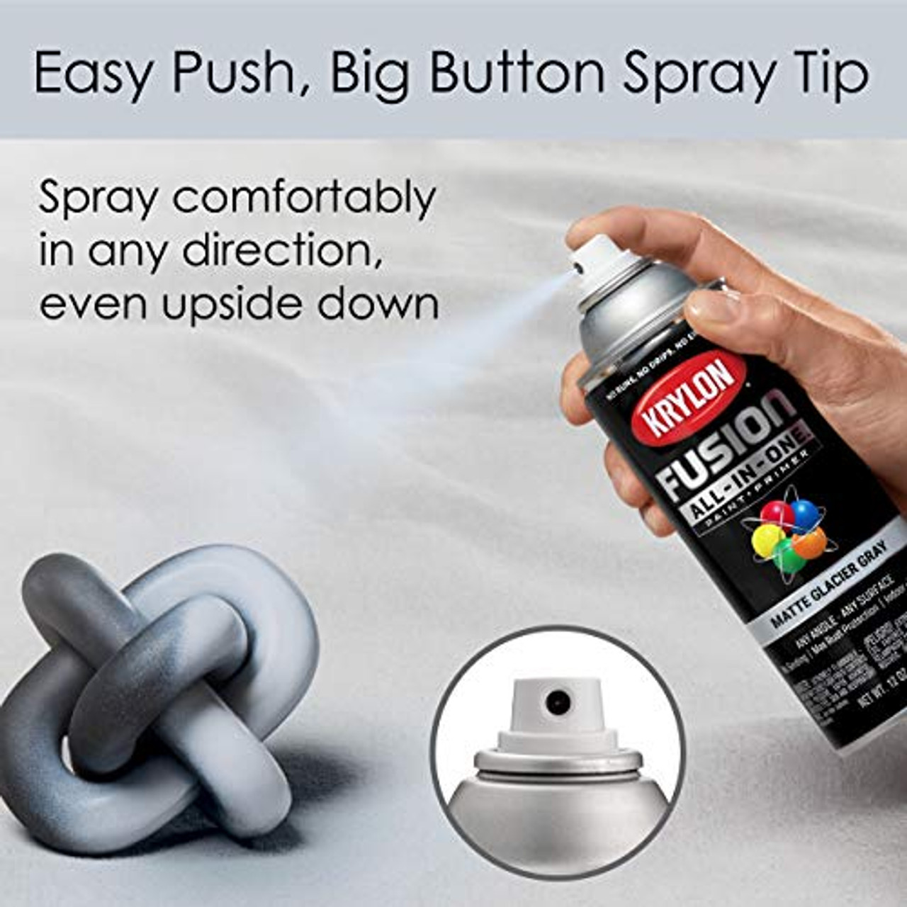 Krylon Fusion K02757007 All-In-1 Spray Paint for In/Outdoor Matte Glacier Gray - Image 4