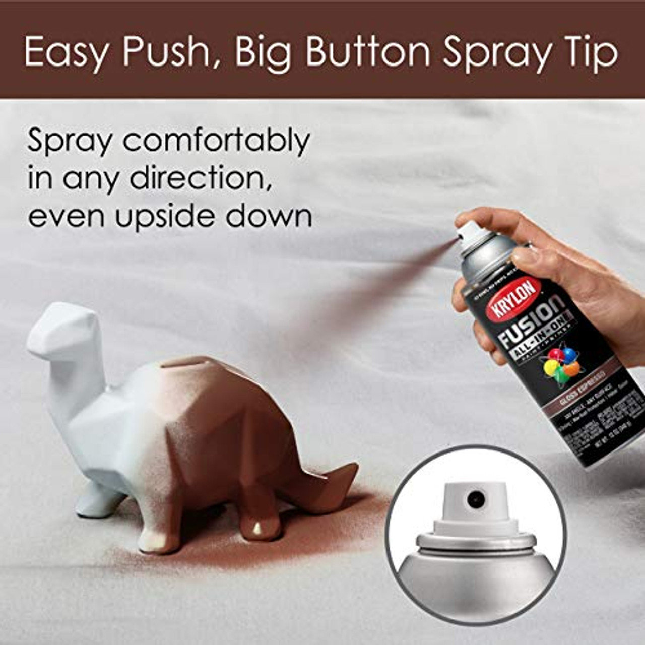 Krylon Fusion K02707007 All-In-1 Spray Paint for In/Outdoor Gloss Espresso Brown - Image 4