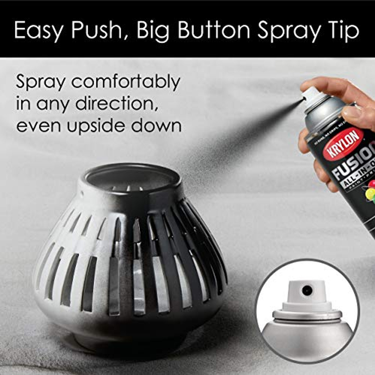 Krylon Fusion K02702007 All-In-1 Spray Paint for Indoor/Outdoor Use, Gloss Black - Image 4