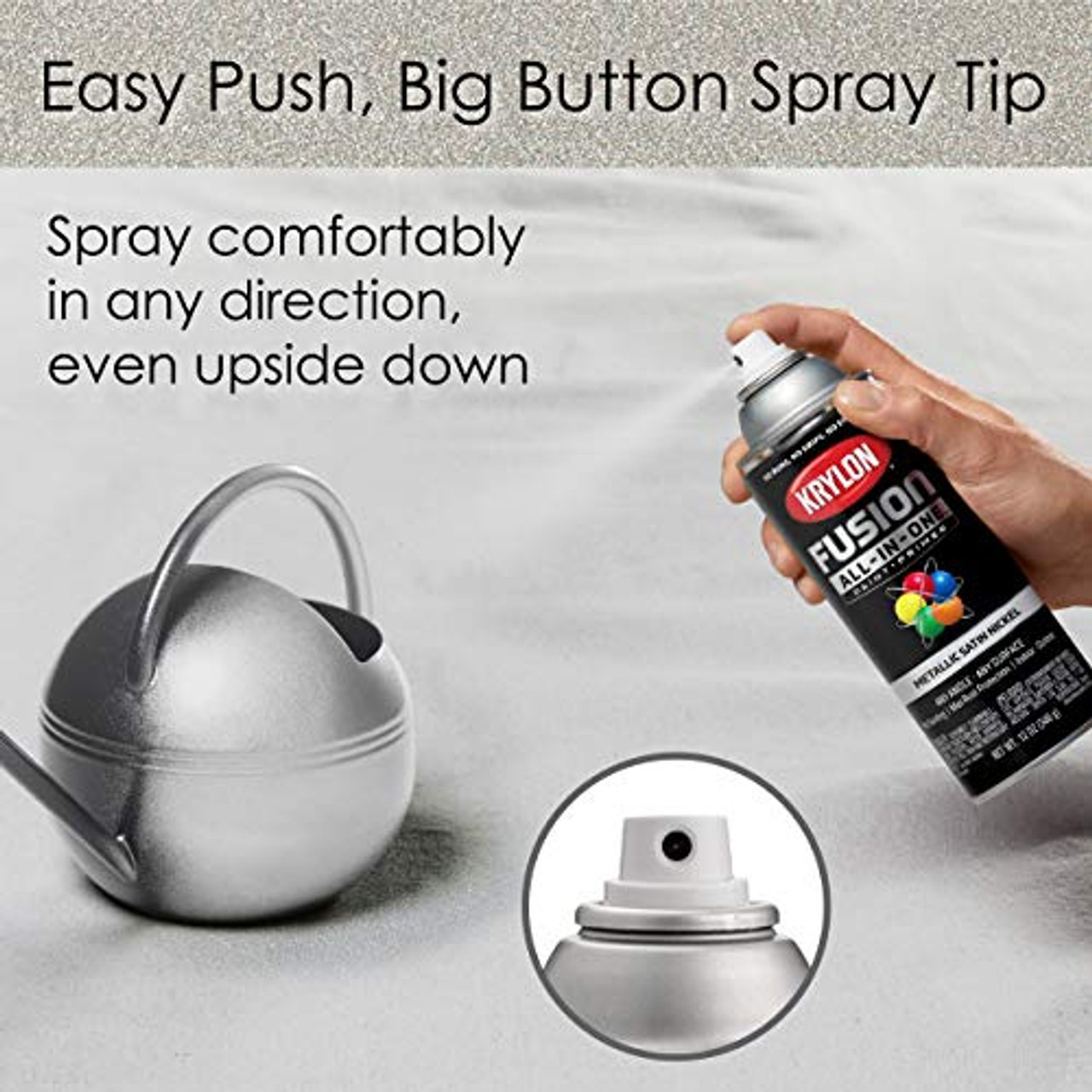Krylon Fusion K02772007 All-In-1 Spray Paint for In/Outdoor Metallic Nickel - Image 4
