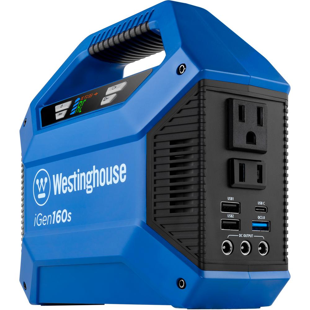 Westinghouse iGen160s 100/150-Watt Lithium-Ion Portable Power Station with Power Inverter, LED Display, and Flashlight