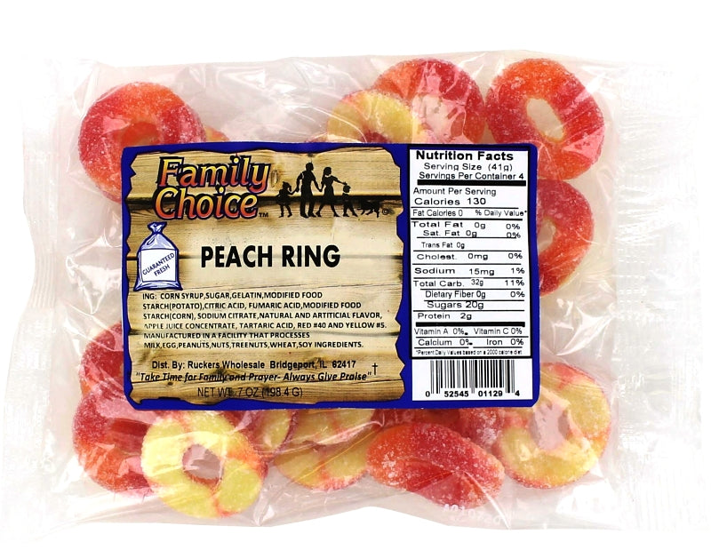 Family Choice 1129 Candy, Peach Flavor, 8 oz
