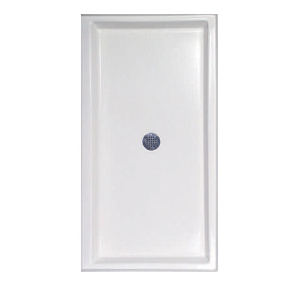 67 in. x 36 in. Single Threshold Shower Base in White
