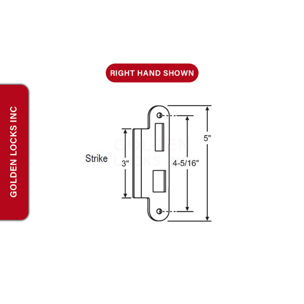 RH Latch-Deadbolt Strike 56-117